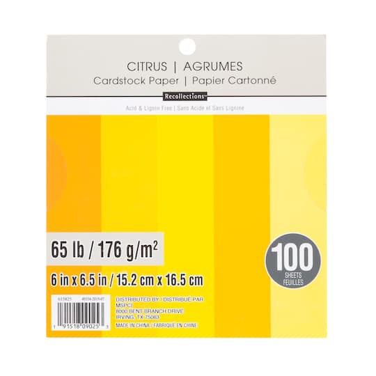 Citrus 6" x 6.5" Cardstock Paper by Recollections™, 100 Sheets